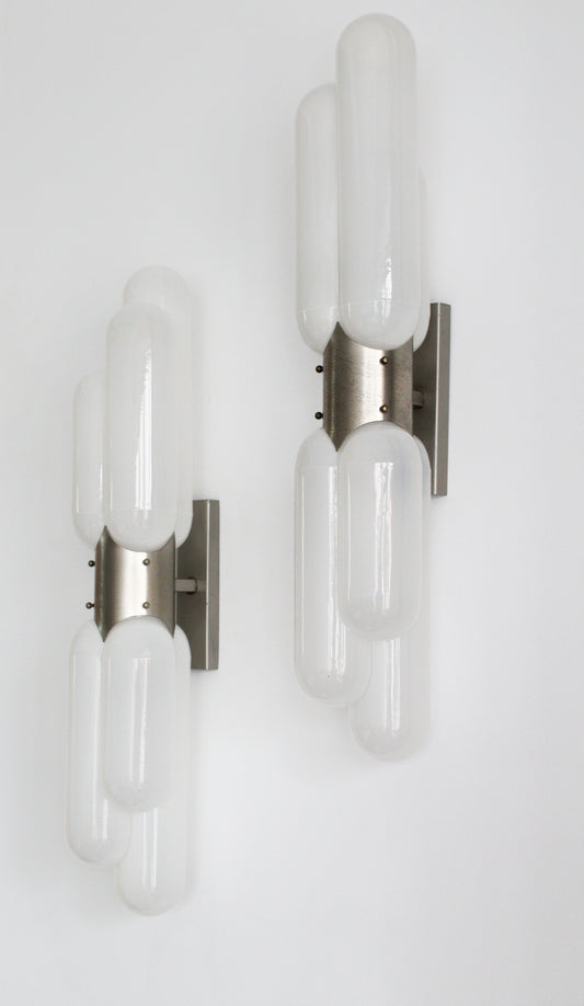 Pair of "Torpedo" wall lights by Carlo Nason, 1960s