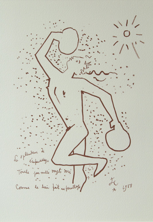 JEAN COCTEAU - Lithograph "Solar Man"