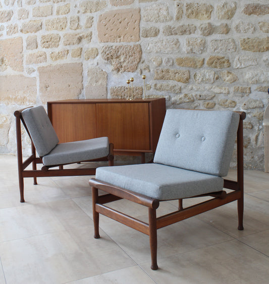 Paire de chauffeuses "modèle 501" de Kai Lyngfeldt-Larsen, années 1960