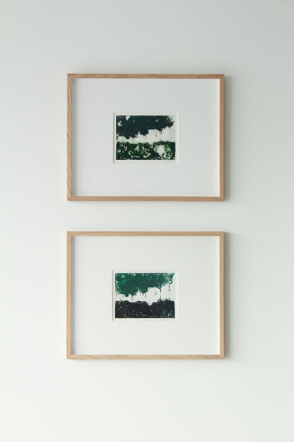 Nuée noire sur horizon vert & Nuée verte sur horizon noir