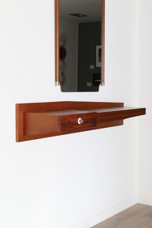 Console murale italienne en teck, années 1960