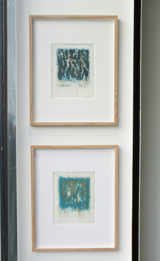 Plaque nuageuse bleu or et noir & Plaque nuageuse bleue et or