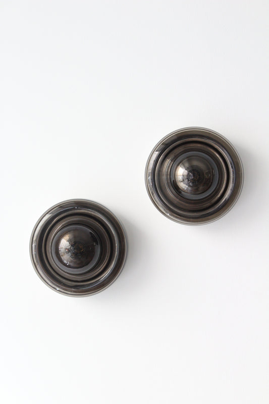 Paire d'appliques en verre fumé, années 1970
