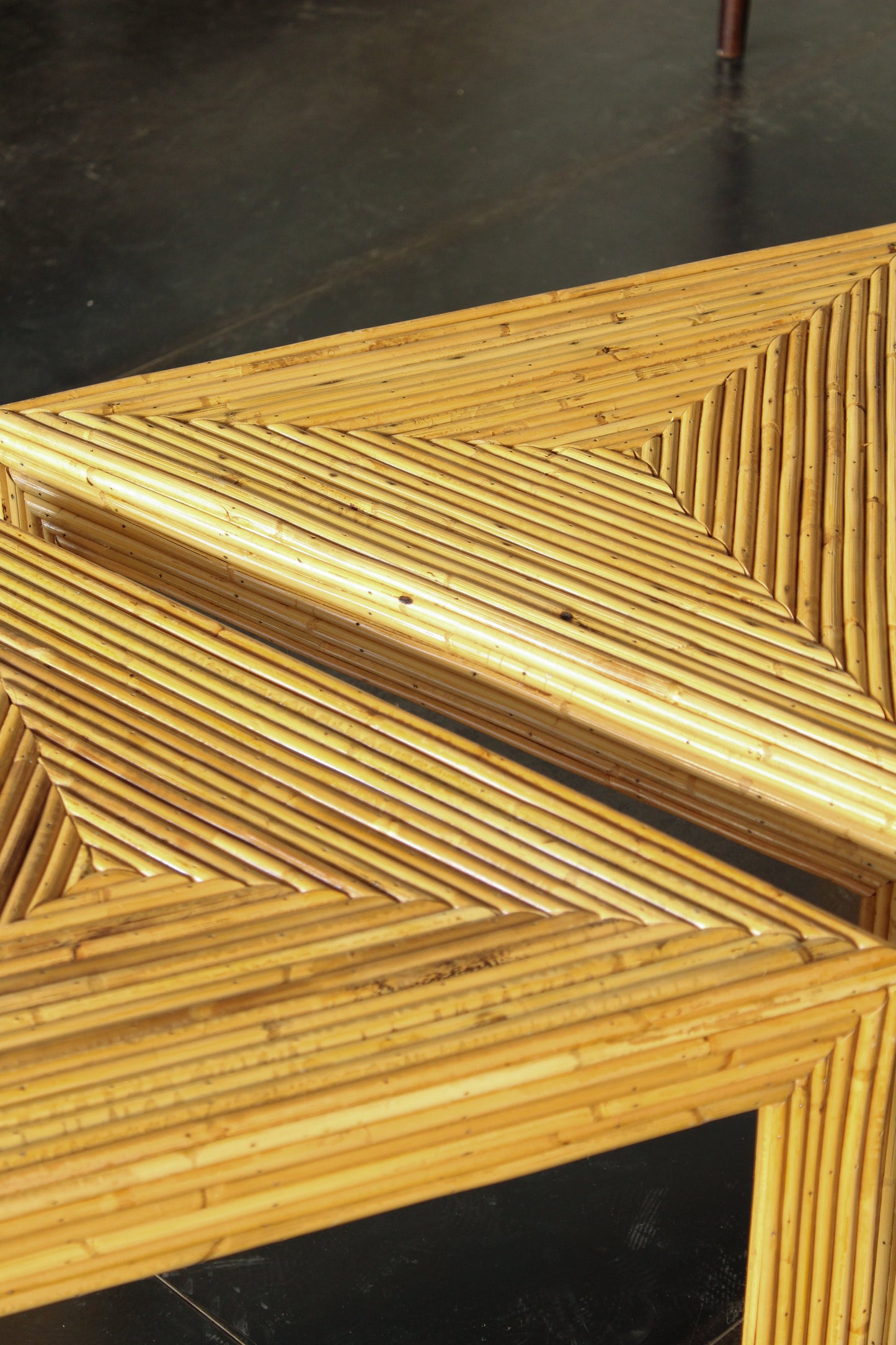 VIVAI DEL SUD - Pair of rattan side tables