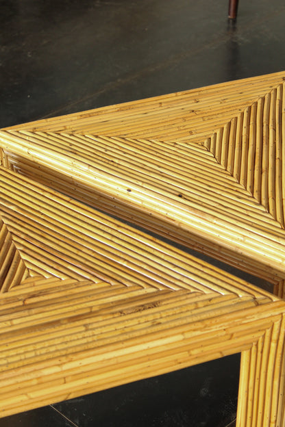 VIVAI DEL SUD - Pair of rattan side tables