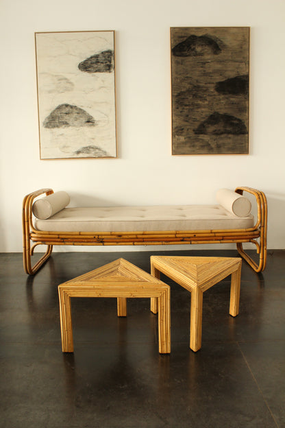 VIVAI DEL SUD - Pair of rattan side tables