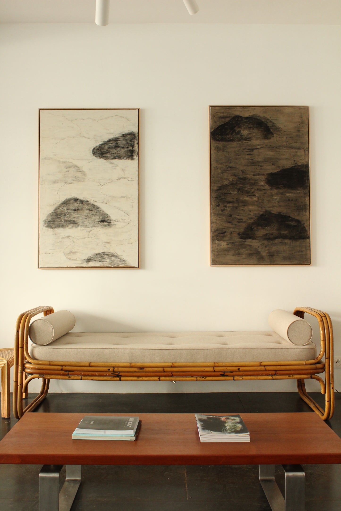 Three black clouds on a white background &amp; Three black clouds on a brown background