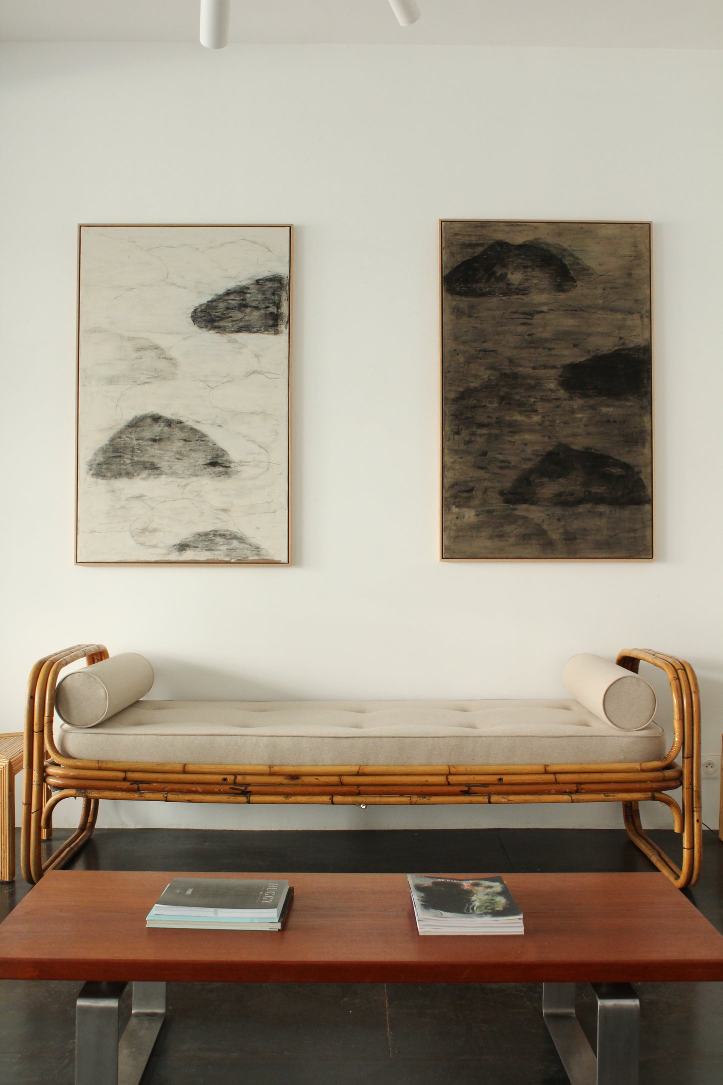 Three black clouds on a white background &amp; Three black clouds on a brown background