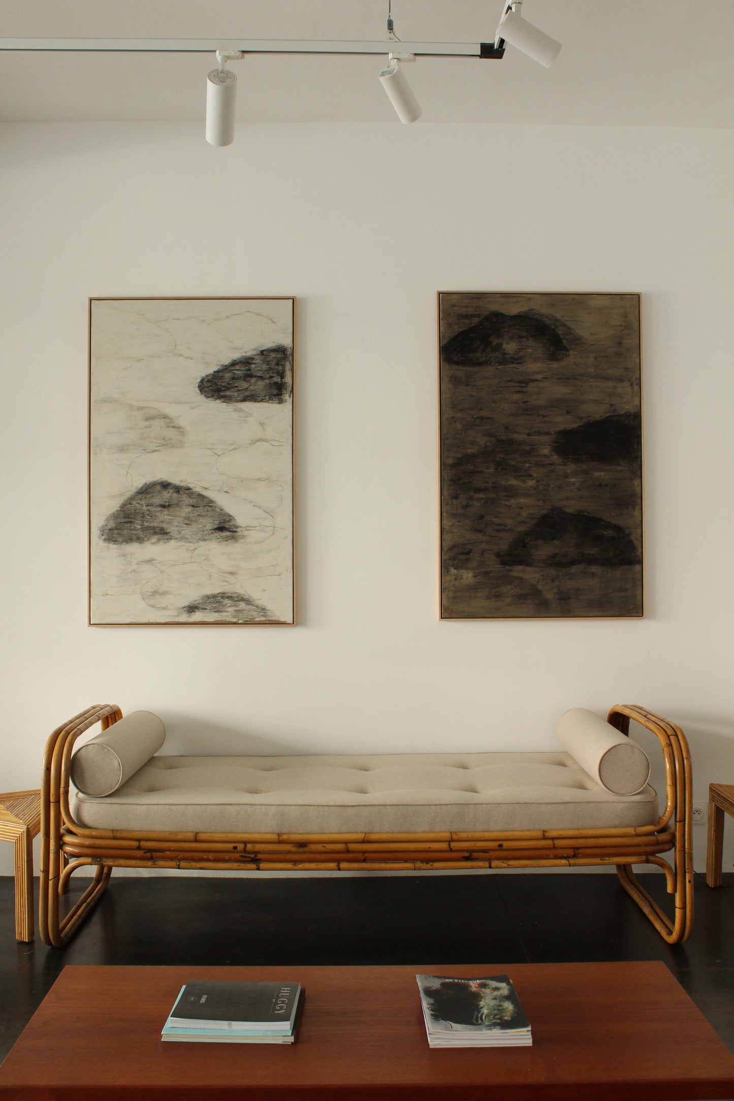 Three black clouds on a white background &amp; Three black clouds on a brown background