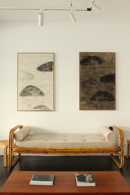 Three black clouds on a white background &amp; Three black clouds on a brown background