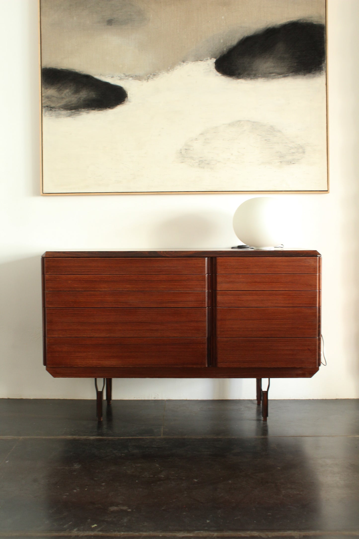 DINO CAVALLI — Teak and lacquered metal sideboard, 1960s