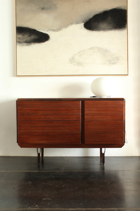 DINO CAVALLI — Teak and lacquered metal sideboard, 1960s