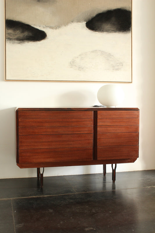 DINO CAVALLI — Teak and lacquered metal sideboard, 1960s