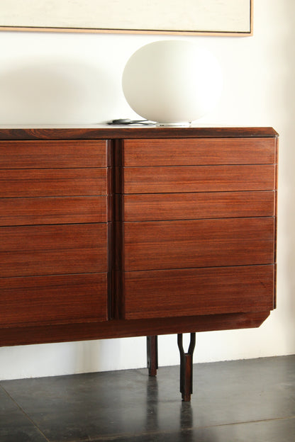 DINO CAVALLI — Teak and lacquered metal sideboard, 1960s